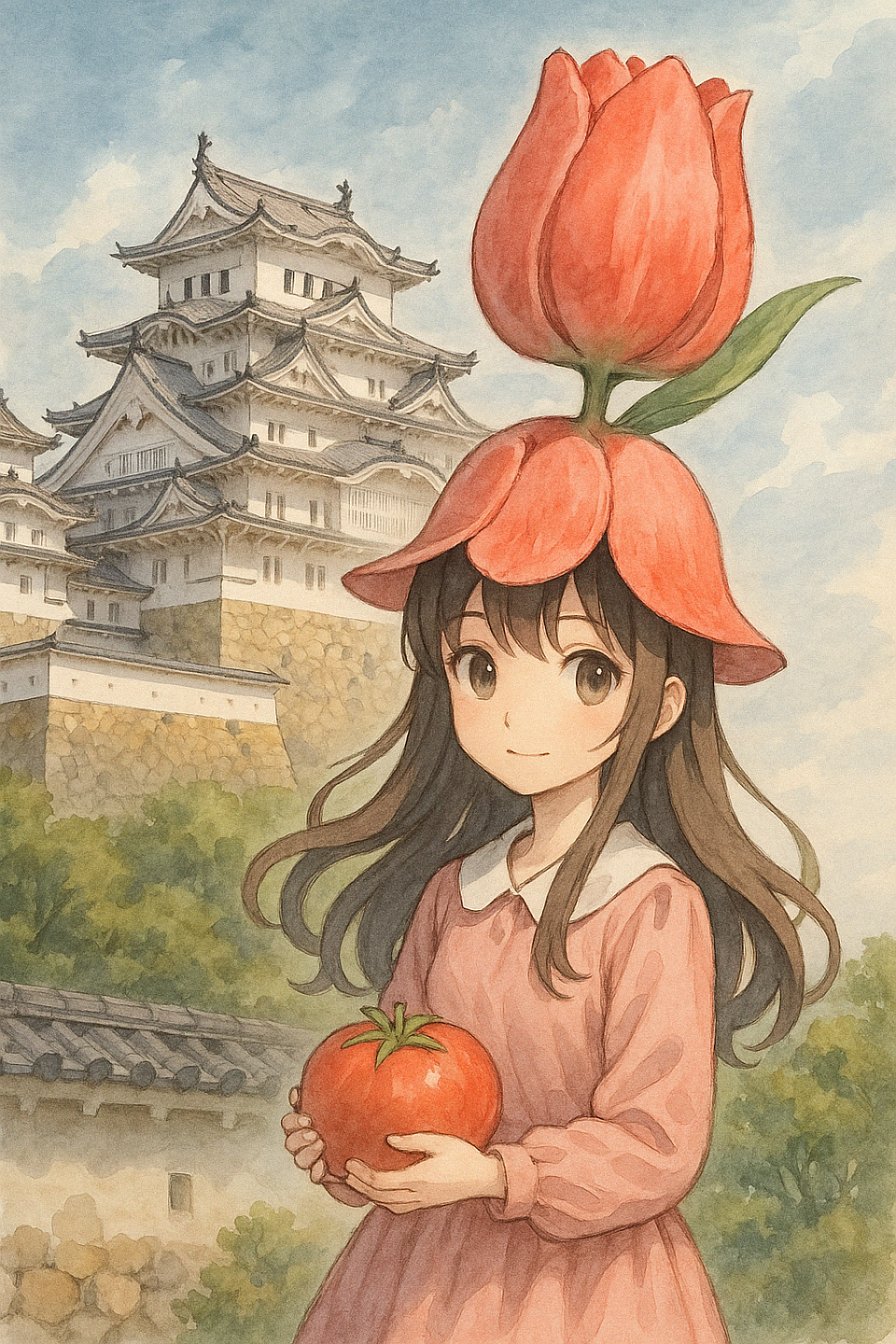“Tiptoed through the tulips, and found a castle waiting. Himeji never looked so magical. #TulipGirl #HimejiCastle #WhimsyWalks”