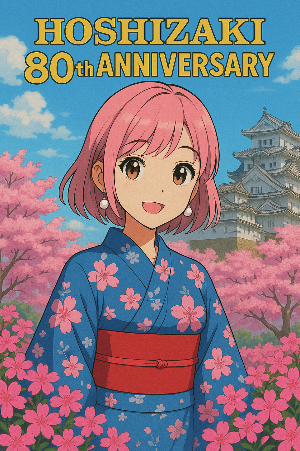 Celebrating 80 beautiful years with timeless elegance and a heart full of dreams. From Himeji Castle to the world — thank you for being part of our journey! #Hoshizaki80th #Anniversary #AnimeStyle #TimelessBeauty
