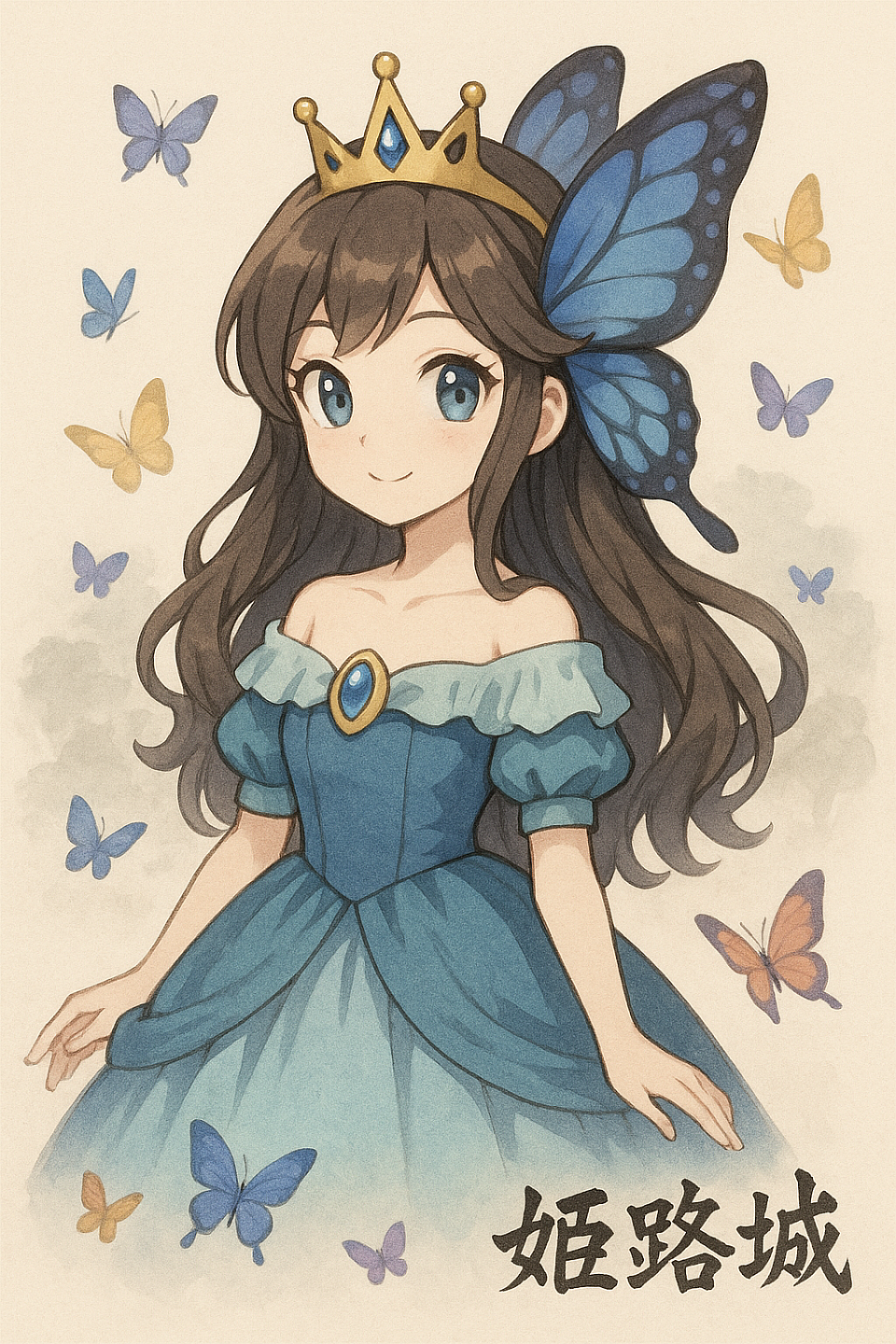 I drew this with the image of a fairy living in Himeji Castle in mind.